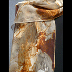 Silk chiffon scarf dyed with rust, procion dyes